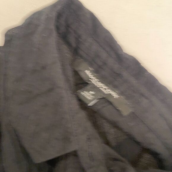 Marc Jacobs Women's Medium Black Button Up Puff Sleeve Collared Sheer Top - Picture 8 of 10